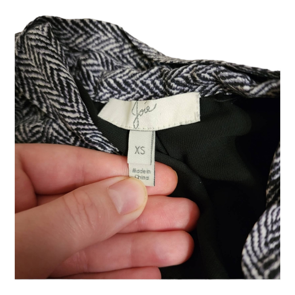 Joie Alecia Herringbone Ruffle Necktie Dress Size xs - Picture 5 of 7
